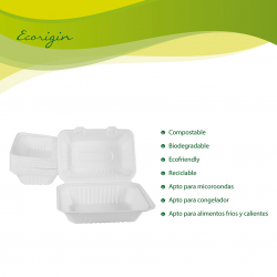 Envase de caña de azúcar 1000 ml 26x15 cm 50 uds.