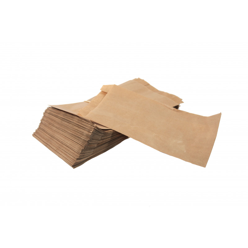 Bolsa de papel kraft (12 + 4,5 x 23 cm) para bollería, 100 unidades