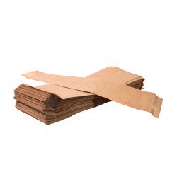 Saco de papel Kraft (10 + 4,5 x 34 cm) para lanches, 100 unidades