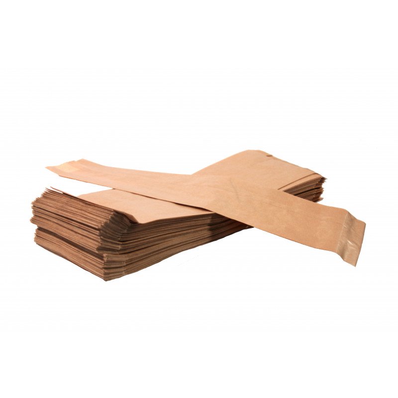 Saco de papel Kraft (10 + 4,5 x 34 cm) para lanches, 1000 unidades