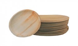 Piatti in foglia di palma 18 cm. 25 pezzi di piatti rotondi Monouso, compostabile e biodegradabile.