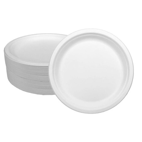 Plato caña de azúcar 26 cm. Caja de 500 unidades