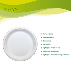 Placa de cana-de-açúcar 26 cm. Caixa de 500 unidades