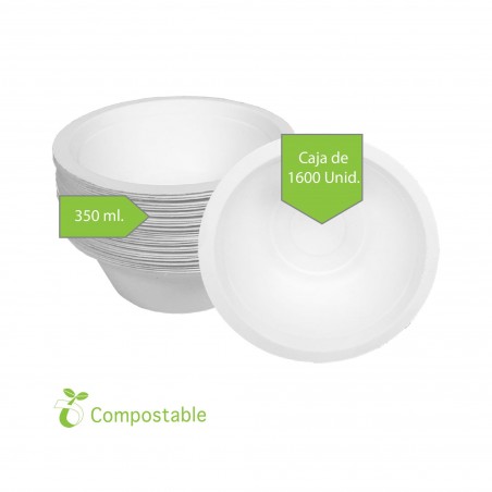 Bol de caña de azúcar 350 ml 500 unidades