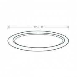 Placa oval de cana-de-açúcar 26 x 20 cm 50 unidades