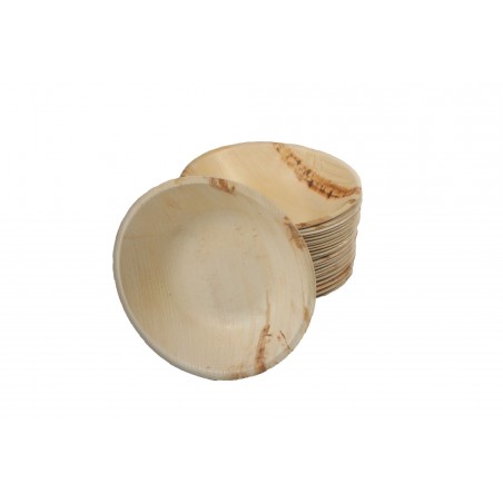 Bol de Hoja de palma Desechable. 16.5 x 3.5 cm. 50 unidades.