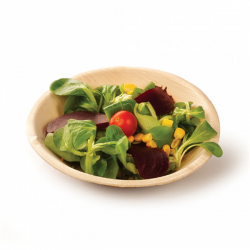 Tigela descartável de folha de palmeira. 16,5 x 3,5 cm. 100 unidades.