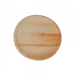 Platos redondos de hoja de palma 18 cm. 25 piezas