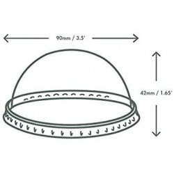 Tapas de Ø 90mm. Fabricadas en PLA transparente y bidoegradable, 50 unidades.