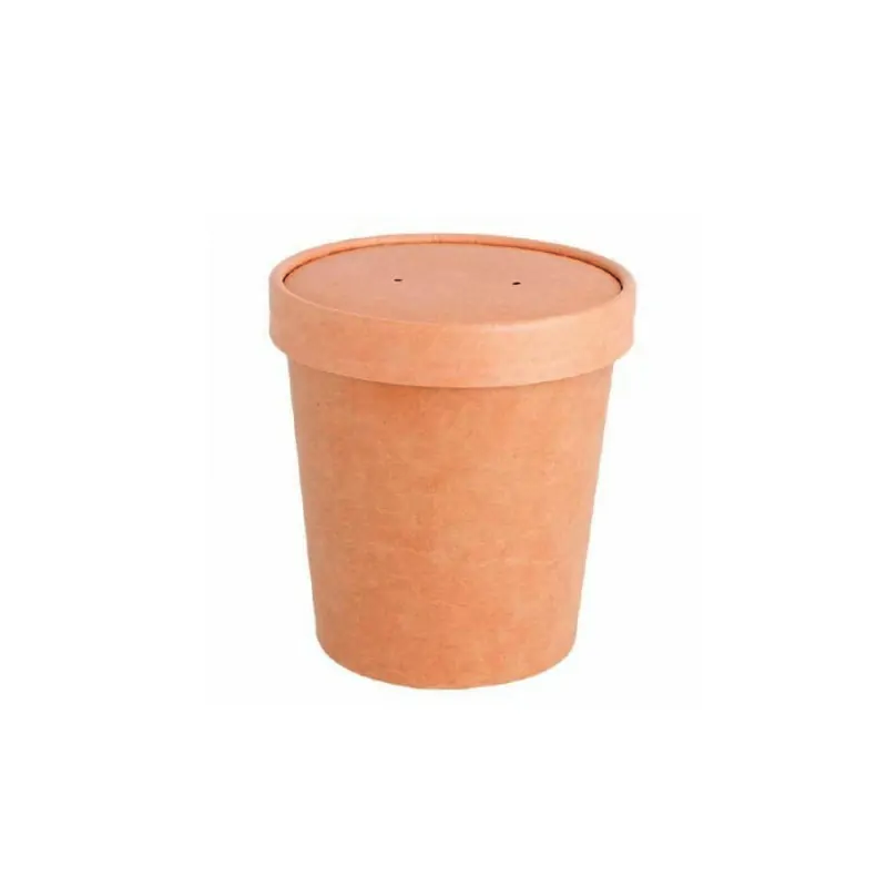 Sopera kraft 26 oz /  770 ml 500 uds con tapa